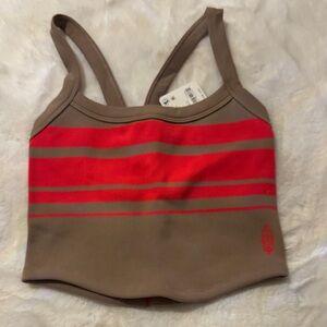 FP Movement by Free People Brown and Red Crop Top